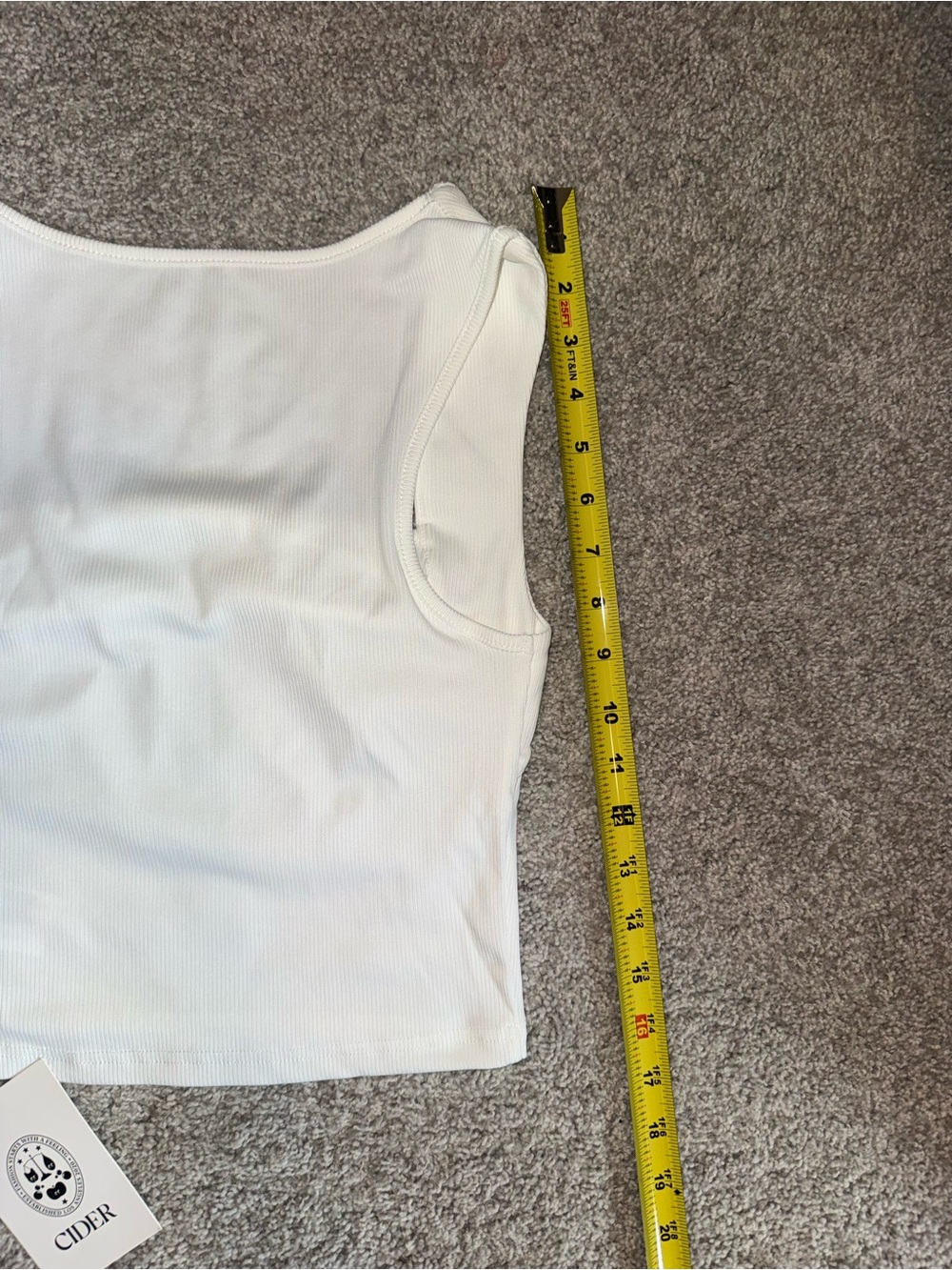 Cider White Ruched Square-Neck Ribbed Tank - Picture 7 of 7